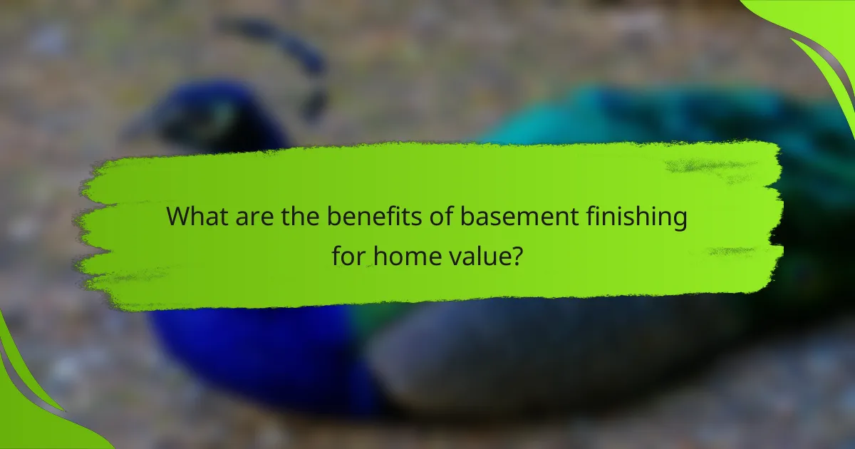 What are the benefits of basement finishing for home value?