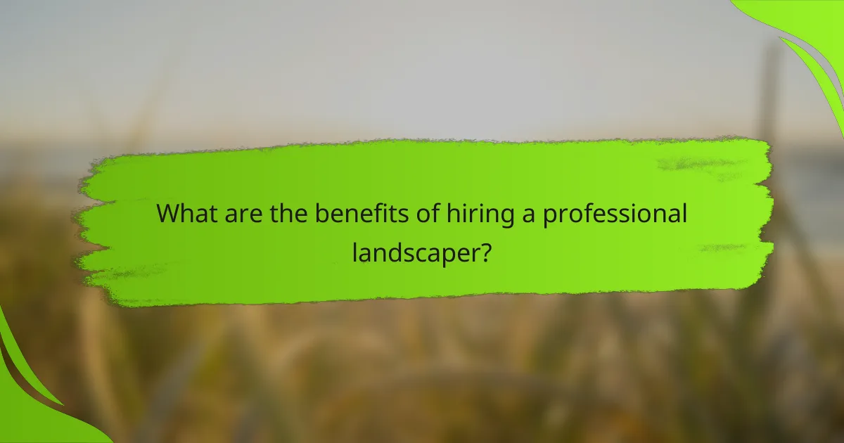 What are the benefits of hiring a professional landscaper?