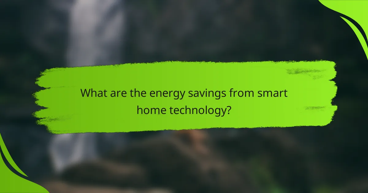 What are the energy savings from smart home technology?